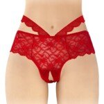 Culotte ouverte rouge Marie - Fashion Secret