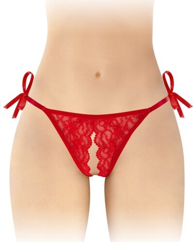 String rouge ouvert à nouer Stella - Fashion Secret