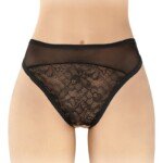 Tanga noir ouvert Ava - Fashion Secret