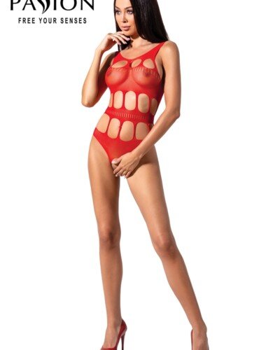 Body ouvert résille BS083 - Rouge
