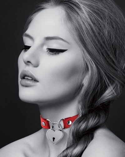 Collier rouge cadenas coeur - Bijoux Pour Toi