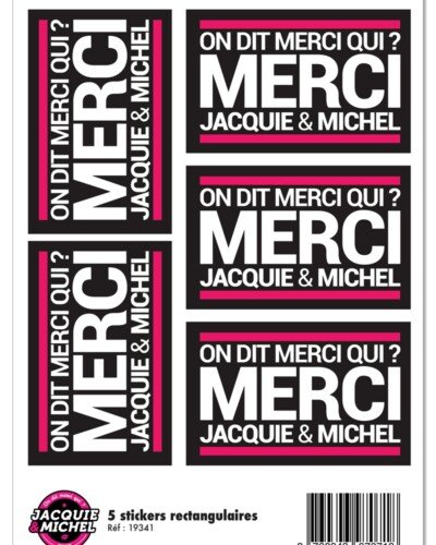 5 stickers J&M noir logo rectangle