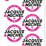 5 stickers J&M blanc logo rond