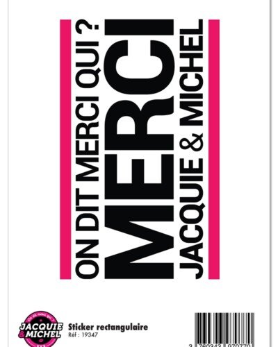 Grand sticker J&M rectangle blanc