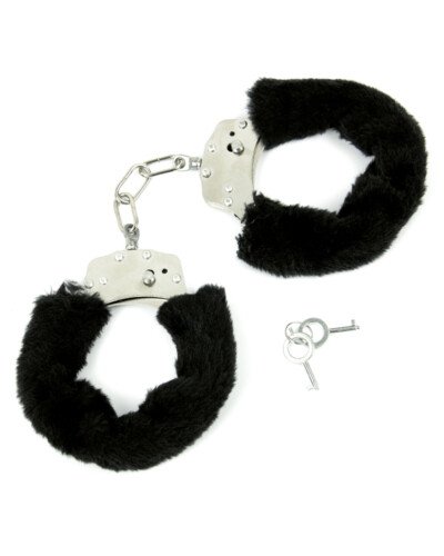 Menottes fourrure noire - Litolu