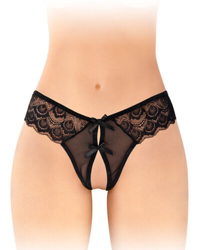 String ouvert Alicia noir - Fashion Secret