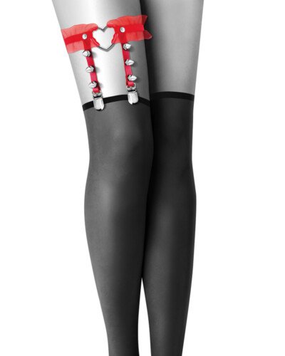 Jarretière rouge avec coeur