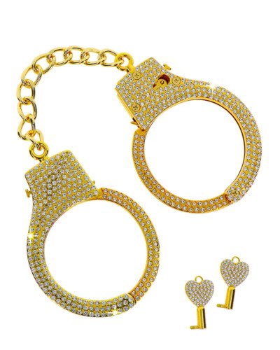 Menottes dorées et strass - Taboom Bondage