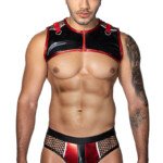 Ensemble sexy deux pièces rouge et noir - J Lingerie