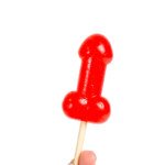 Sucette pénis à la cerise avec effet chauffant épicé