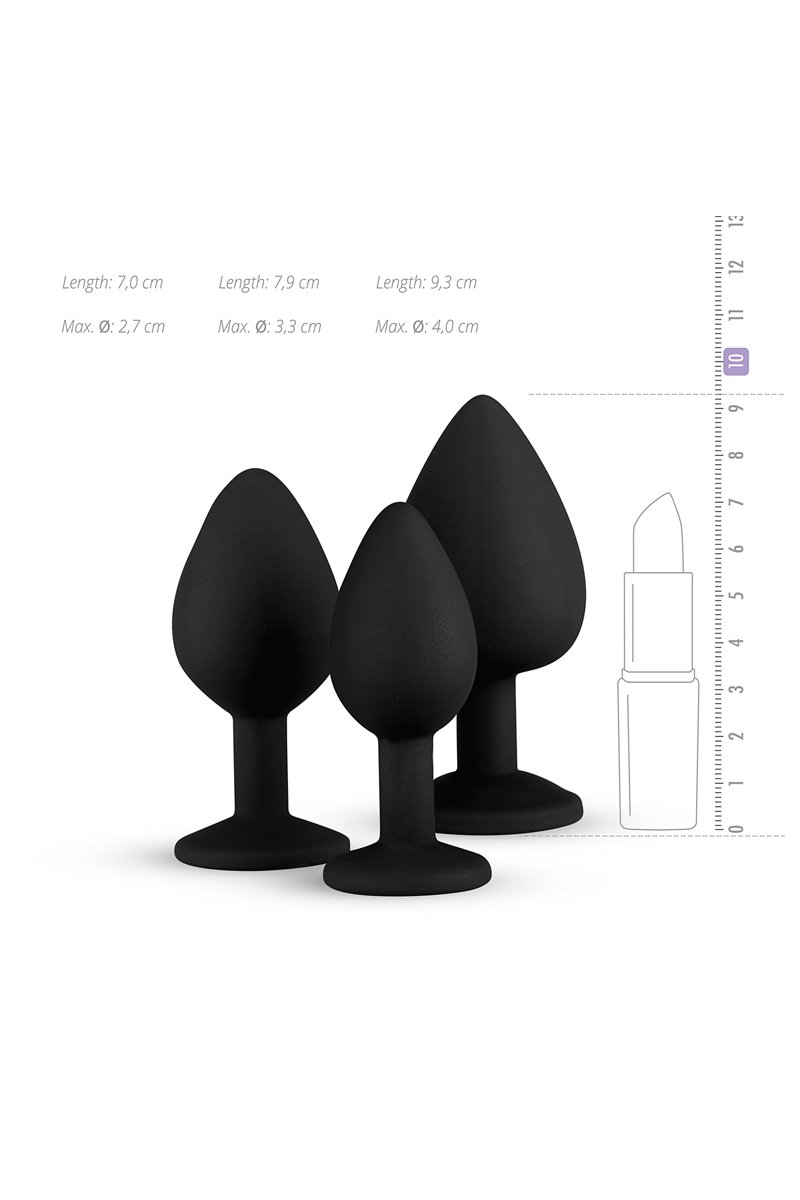 Kit entrainement 3 Butt plugs noir - Easy Toys – Image 3