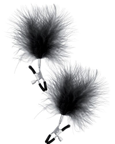 Pinces à seins plumeau noir - Sweet Caress