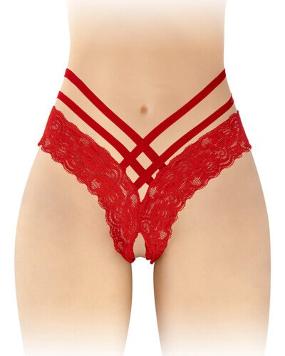 Tanga ouvert Anne - rouge